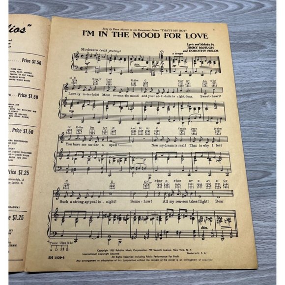 Vintage Piano Sheet Music Im in the Mood for Love by Jimmy McHugh 1935 - Picture 2 of 5